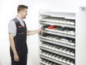 Rebox shelfs bins are 100% recycled plastic