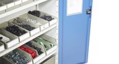 Rebox shelfs bins are 100% recycled plastic